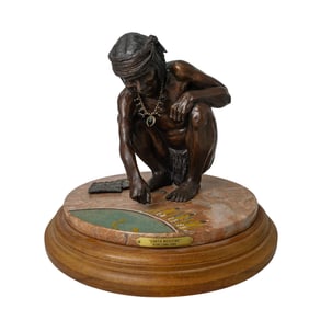 Star Liana York "Earth Medicine" (1952-, American) Bronze Sculpture on Marble
