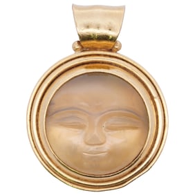 Gloria Natale 22k Gold Moon Pendant