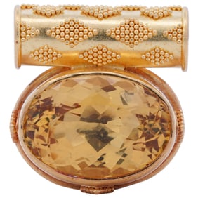 Gloria Natale 22k Gold and Yellow Sapphire Pendant
