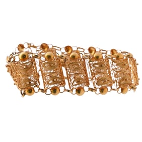 18k Yellow Gold Filigree Bracelet