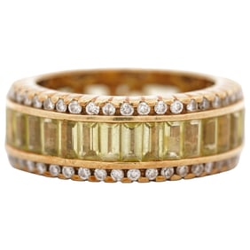 Sonia B. 18k Gold and Peridot Eternity Band
