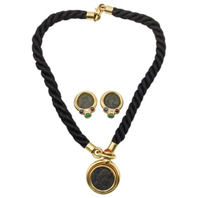 (3 Pc) Blvgari Style 18k Gold Jewelry Set