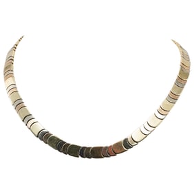 Italian 14k Gold Tri Color Necklace