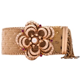 Italian 18k Gold and Ruby Bracelet