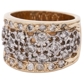 14k Yellow & White Gold and Diamond Ring