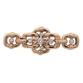 Jack Gutschneider 14K Gold and Diamond Brooch