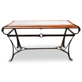Jacques Adnet Style Designer Equestrian Console Table