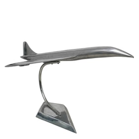 Large Vintage Concorde Jet Silvered Pewter Model