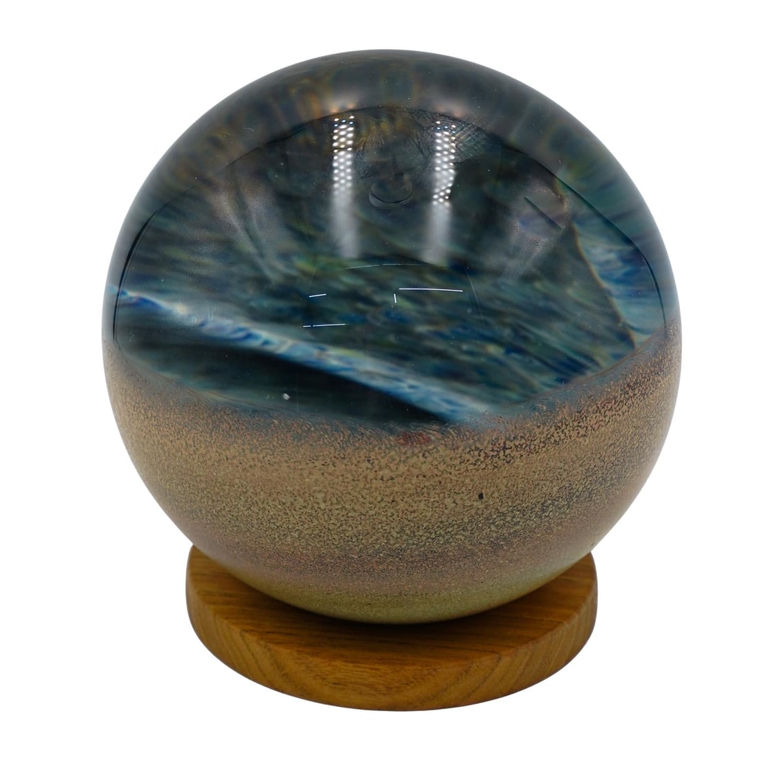 Signed Large Glass Sphere Paperweight (1 of 7)