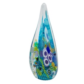 Scott Garrelts (American) "Seascape" Murrine Glass Paperweight
