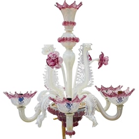 Italian Venetian Glass Floral Chandelier