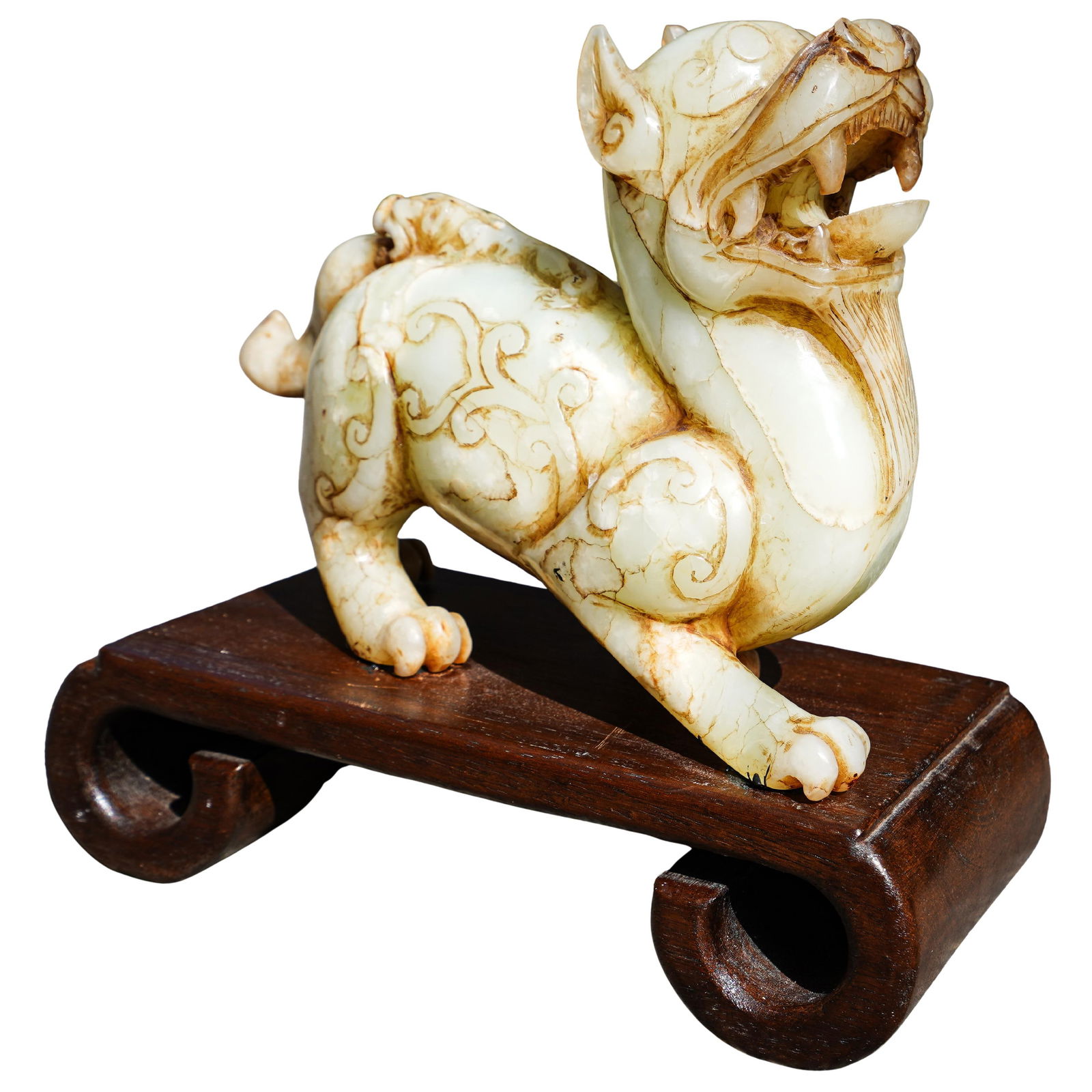 Chinese Carved Jade Foo Dog on Base (1 of 8)
