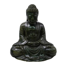 Large Chinese Carved Jade Buddha