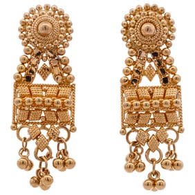 Indian 22k Gold Drop Earrings