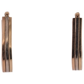 14k Gold Tri Color Hoop Earrings