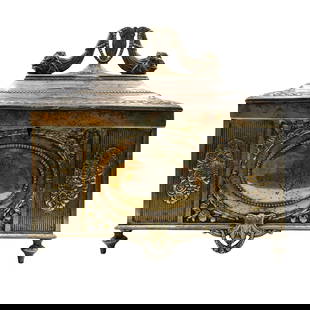 Art Nouveau WMF Silver Plated Box: Art Nouveau WMF Silver Plated BoxEarly 1900s to 1920s, GermanArt Nouveau silver-plated trinket box by Wurtemberg Metalware Factory (1880s to mid 20th century, German). Floral carved elements on front
