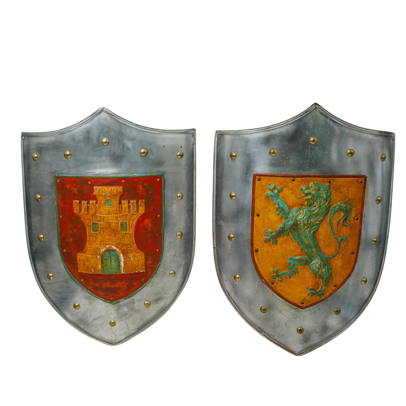 Pair of Decorative Mixed Metal Shields (1 of 7)