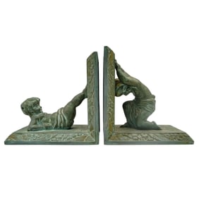 Pair of Mixed Metal Figural Bookends