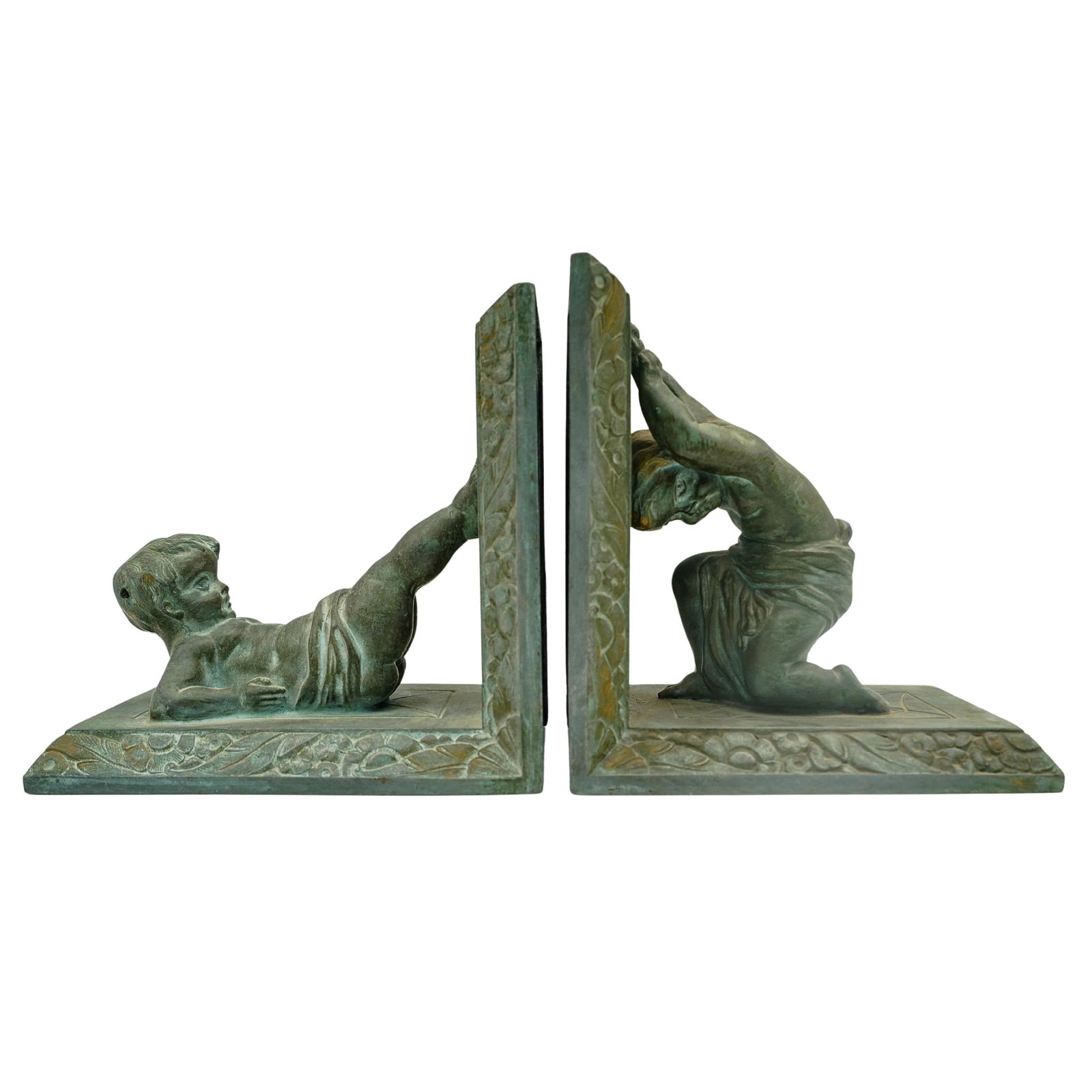 Pair of Mixed Metal Figural Bookends (1 of 10)