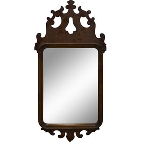 Antique Queen Anne Wooden Mirror