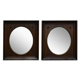 Pair of Willett Cherry Wood Mirrors