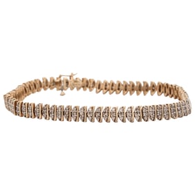 14k Gold and Diamond Tennis Bracelet