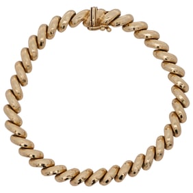 14k Gold San Marco Macaroni Bracelet