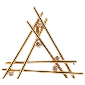 18k Gold and Diamond Triangular Pendant