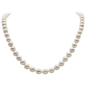Vintage Beaded Pearl and 14k Gold Necklace