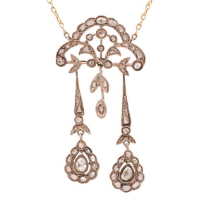 Antique 10k Gold and Diamond Necklace