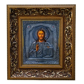 Russian Silver Icon of Jesus Christ the Savior