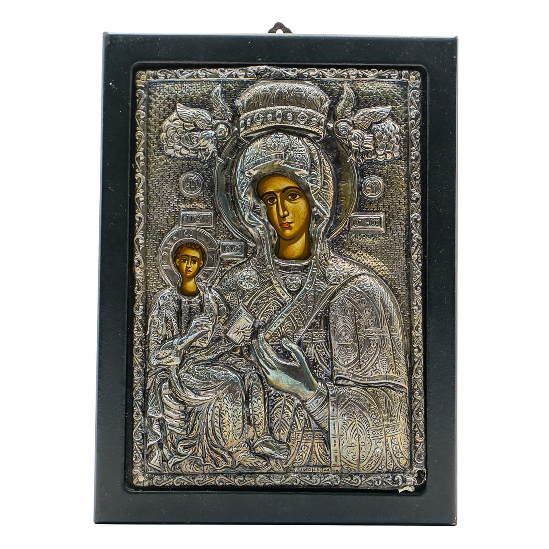 Greek Orthodox Byzantine Silver Mother and Child Icon (1 of 4)