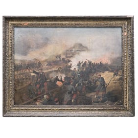 19th Cent. Mexican School Battle Scene Painting
