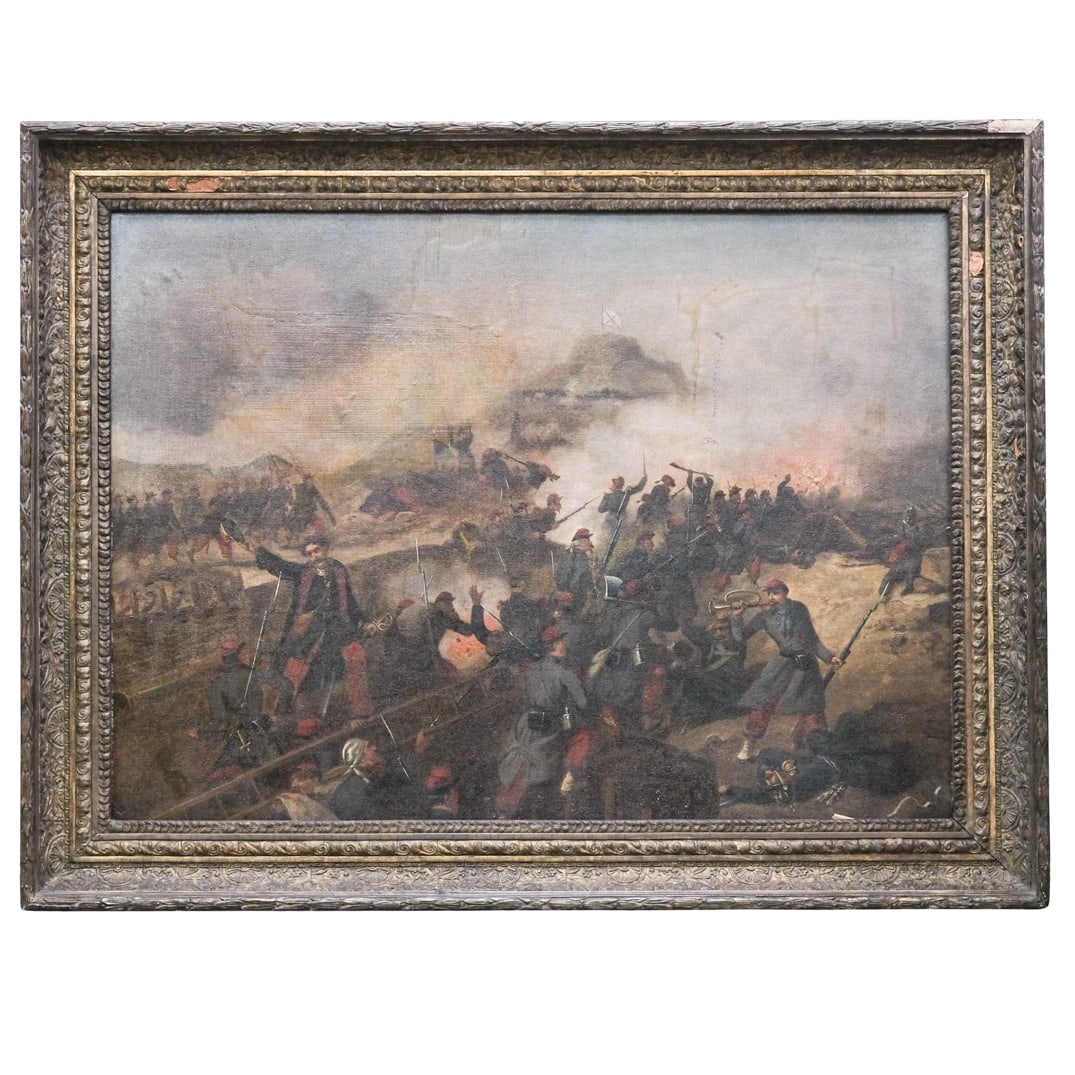 19th Cent. Mexican School Battle Scene Painting (1 of 7)
