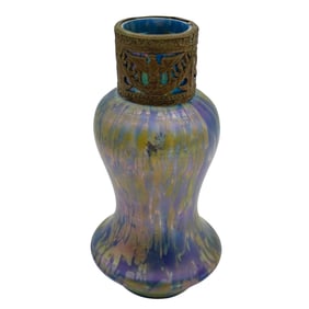 Loetz Glass and Bronze Vase