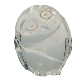 Steuben Glass Owl Hand Cooler