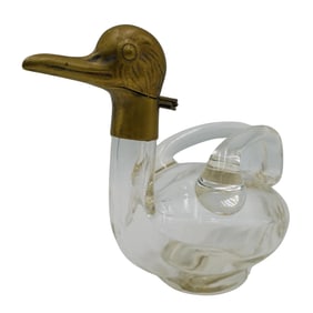 Art Deco Crystal Duck Decanter