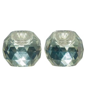 Pair Of Small Crystal Candle Holders