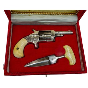 Antique Bone Inlay Gambler Set in Box