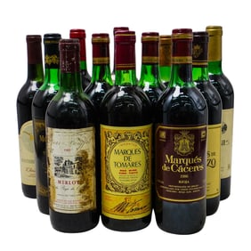 (12 Pcs) Vintage Red Wine Collection