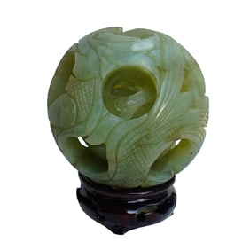 Chinese Carved Jade Puzzle Ball