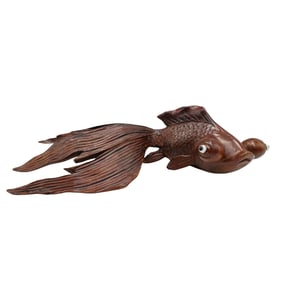 Japanese Rosewood Carved Fish