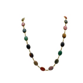 Vintage Semi Precious Stone Scarab Necklace