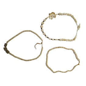(3 Pcs) Carved Bone Beaded Necklaces