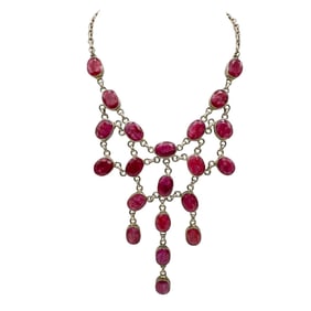 Sterling Silver and Ruby Necklace