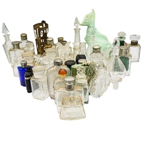 (45 pcs) Assorted Vintage Glass Perfume Bottles