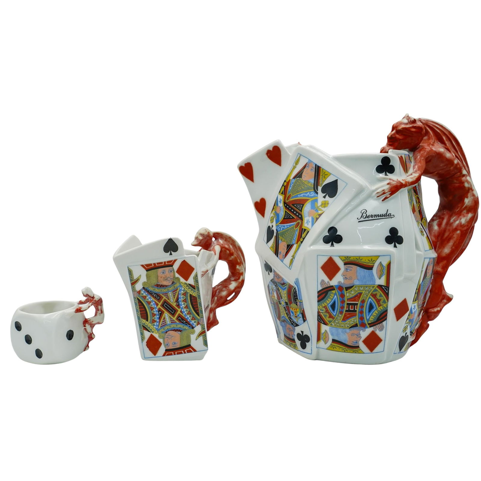 (3 Pcs) Royal Bayreuth Bermuda Pitcher Creamer and Sugar Bowl (1 of 18)