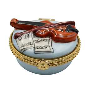 Porcelain Violin Trinket Box