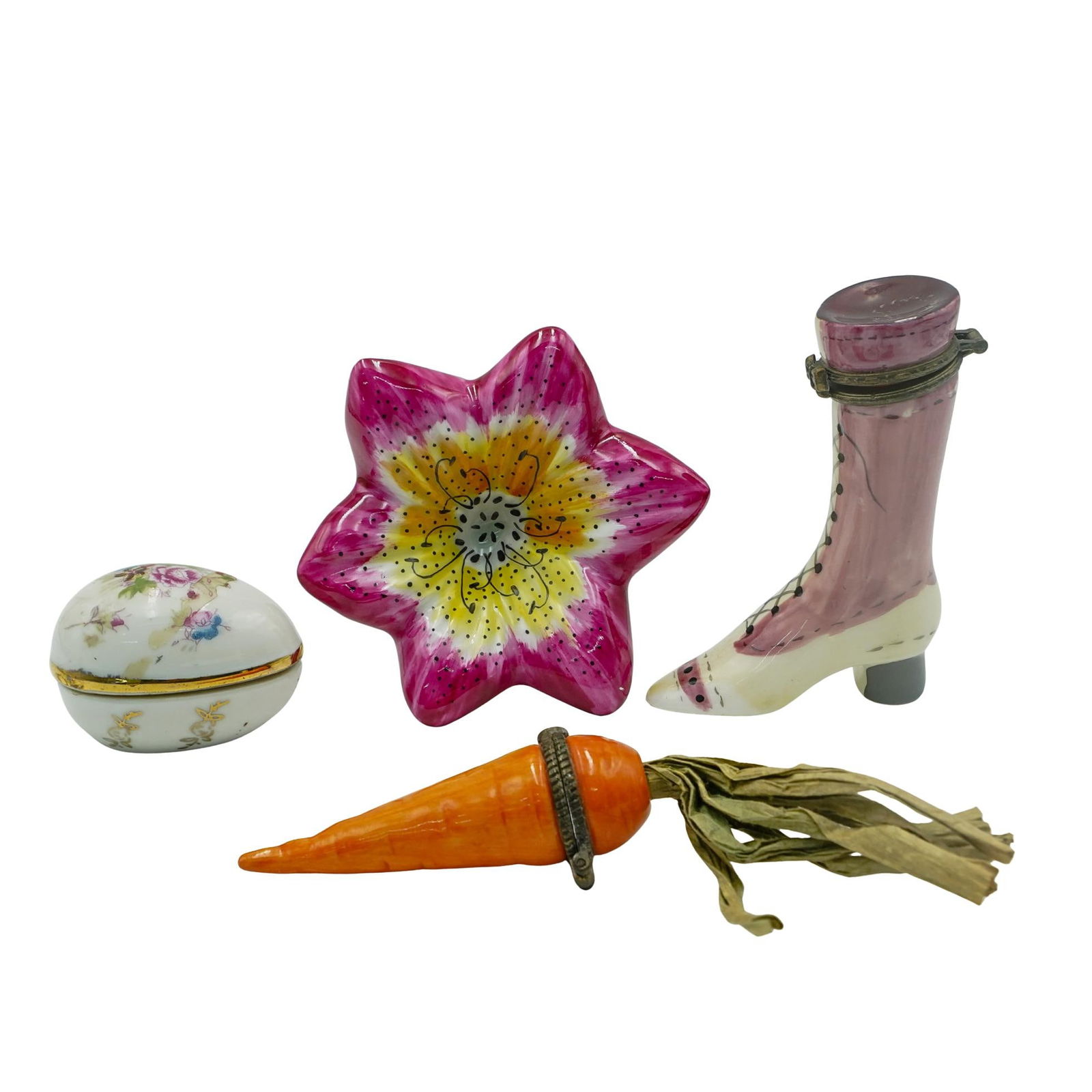 (4 Pc) Figural Porcelain Trinket Boxes (1 of 17)