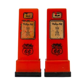 Pair Of Celluloid Phillips Gas Salt and Pepper Shakers